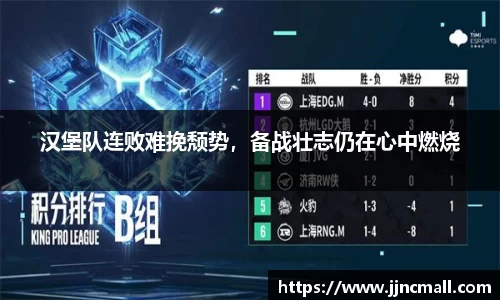 汉堡队连败难挽颓势，备战壮志仍在心中燃烧