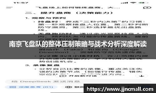 南京飞盘队的整体压制策略与战术分析深度解读